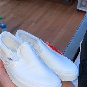 brand new white slip on vans